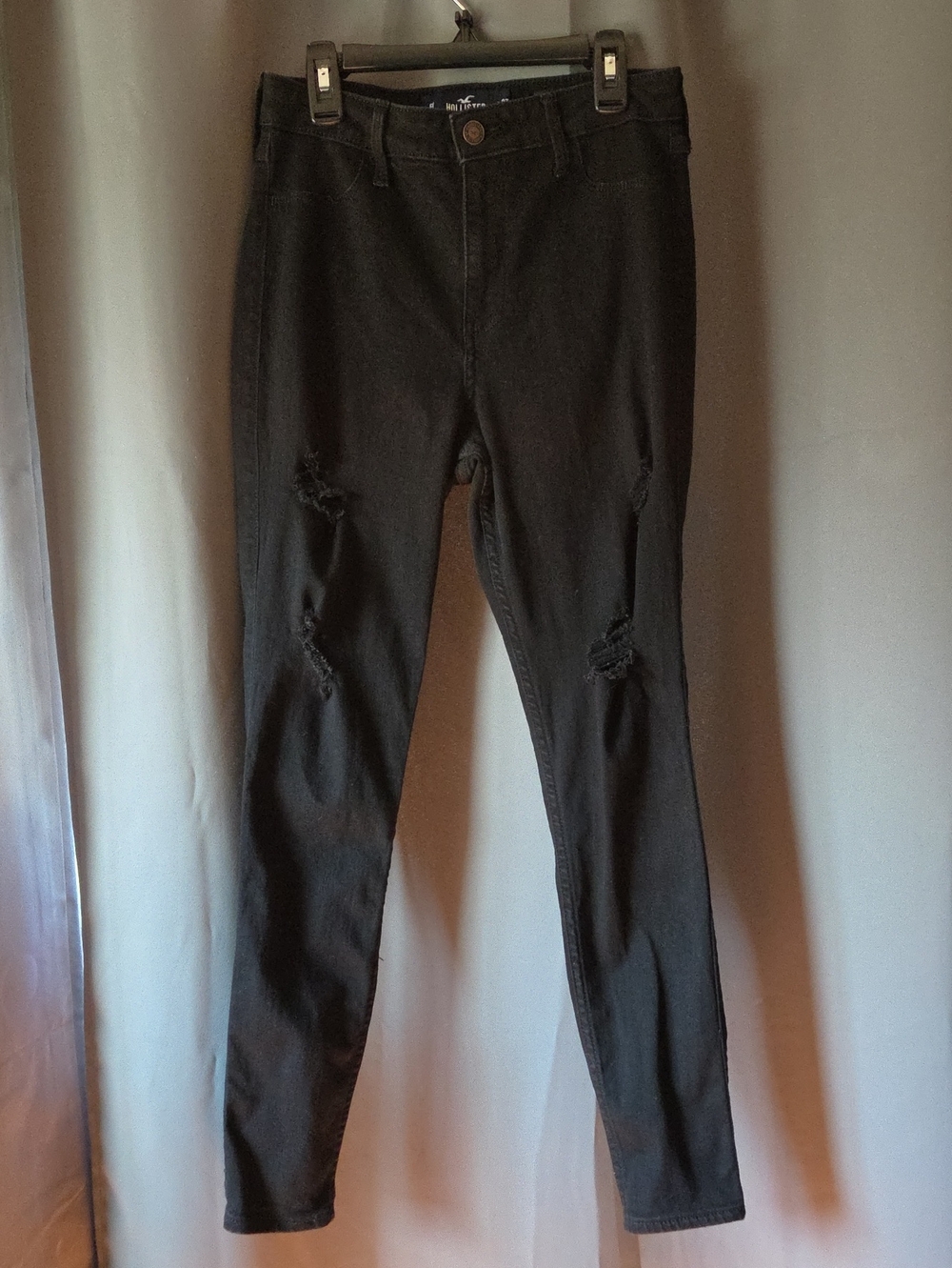 Hollister Black Skinny Ripped Jeans